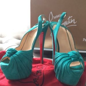 Authentic Christian Louboutin Suede Sling sandal